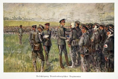 William, Crown Prince of Germany, visiting wounded troops in the field, pub. 3rd May 1917 by William Friedrich Georg Pape